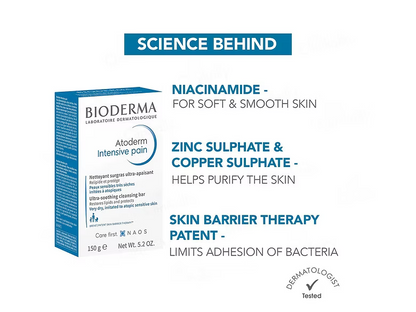 Bioderma Atoderm Intensive Ultra-Soothing Cleansing Bar 150GM