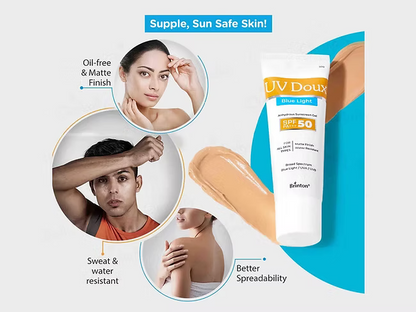 UV Doux Blue Light Anhydrous Sunscreen Gel SPF 50 PA+++ 100Gm